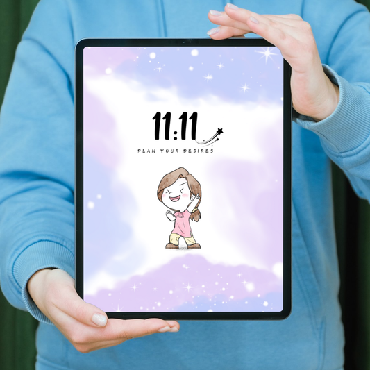 11:11 Digital Planner - Color - Chibi Style Girl